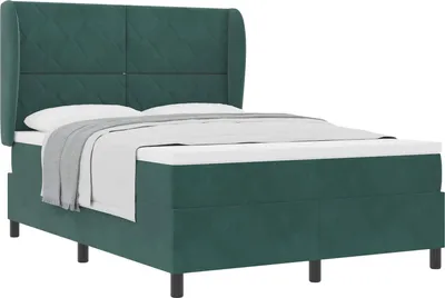 Immagine prodotto di Letto a molle con materasso Verde Scuro 190 x 140 cm Velluto