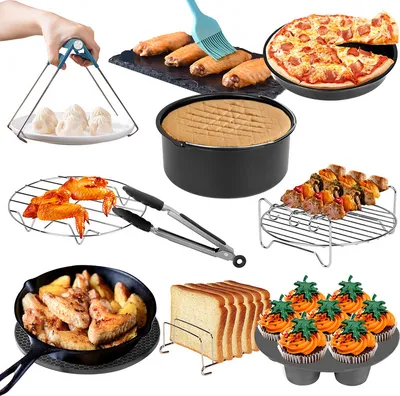 Immagine prodotto di Accessori per friggitrice ad aria Jopassy (12 set) -8 pollici, gli accessori per friggitrice ad aria adatti per friggitrici ad aria 4.0QT-8QT di tutte le marche