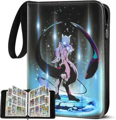 Produktbild von Pokémon Sammelkarten Album, Karten Sammelalbum, 50 Seiten 900 Sammelalbum Karten Kapazität, Tragbarer Wasserdichter Sammelalbum, Mit Reißverschluss