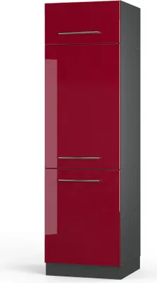 Produktbild von Vicco Kühlumbauschrank Fame-Line, 60 cm, Bordeaux Hochglanz/Anthrazit