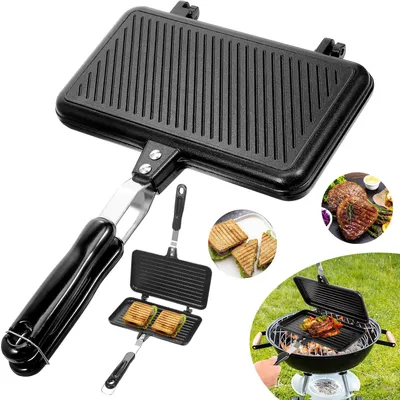 Produktbild von Sandwichmaker, Camping Doppelseitige Bratpfanne, Camping Toaster, Klapptoaster für Küche Frühstück