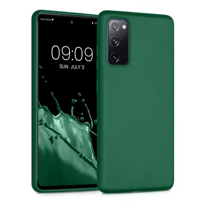 Produktbild von kwmobile Case kompatibel mit Samsung Galaxy S20 FE Hülle - Schutzhülle aus Silikon metallisch schimmernd - Handyhülle Metallic Dunkelgrün