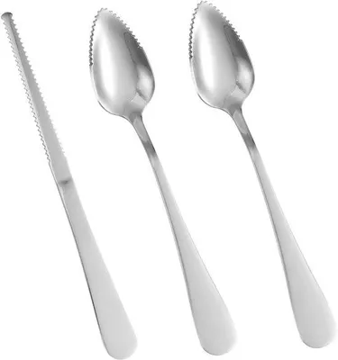 Immagine prodotto di Set da 3 pezzi per pompelmi con cucchiai e coltelli - Ideale per gli agrumi