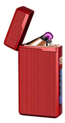 Immagine prodotto di Accendino elettrico a plasma, ricaricabile tramite USB, con indicatore di batteria, colore rosso classico