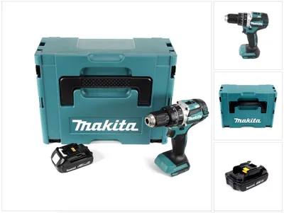 Immagine prodotto di Makita DHP 484 Y1J 18V Brushless Li-Ion trapano a percussione a batteria in Makpac incl. 1x BL 1815 N 1,5 Ah batteria - senza caricabatterie