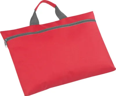 Produktbild von Polyester Dokumententasche mit Reißverschluss und Tragegriff / Farbe: rot