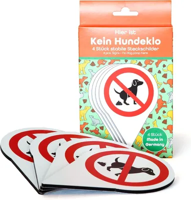 Produktbild von AllesKlaro® - 4 Stk. Set - Hier Kein Hundeklo - Steckschilder - 4 mm Alu Verbundplatte