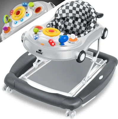 Produktbild von KIDIZ® 4in1 Lauflernhilfe Babywalker Spiel- und Lauflernwagen Gehfrei - Schaukelfunktion Babywippe mit Rollen, Licht, Musik ,Spielecenter Esstisch Laufstuhl Laufhilfe babys ab 6 Monaten Klappbar