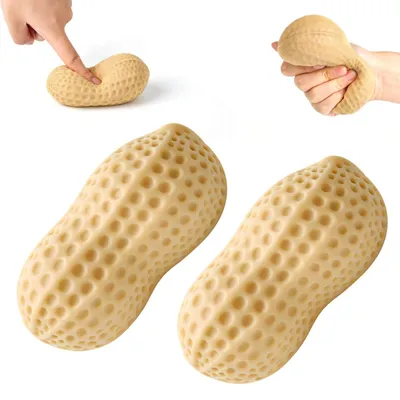 Produktbild von 2 Stück Erdnuss-Squishy-Fidget-Spielzeug zur Stressreduktion