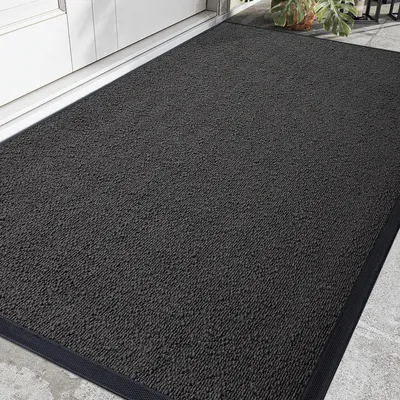 Immagine prodotto di Tappetini antiscivolo grigi, dimensioni 90 x 150 cm, ideali per l'ingresso, tappetini per pavimenti
