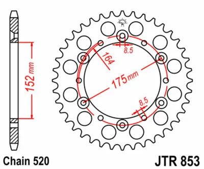 Obrázek produktu pro JT Sprocket 51T JTR853.51
