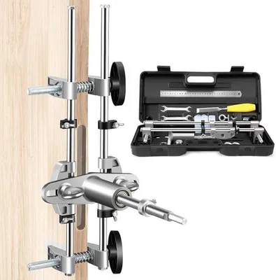 Produktbild von Scharnier-Set, Werkzeugset für Türschließer, Hohlbohrer für Holzverarbeitung, Bohrset mit 18 mm, 22 mm und 25 mm Stahlfreßern