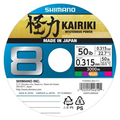 Immagine prodotto di Lenza intrecciata Shimano Kairiki 8 Multi, diametro per mm:0,315, carico di rottura kg:33,5