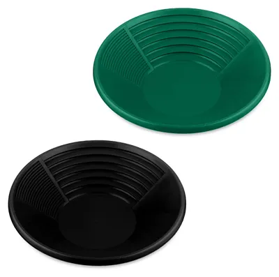 Immagine prodotto di Relaxdays Padella per la ricerca dell'oro, set da 2 pezzi, ricerca dell'oro, A x P: 8 x 38 cm, plastica, padella a 3 zone, padella per l'oro, nero/verde, Immagine generata dall'IA