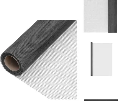 Produktbild von vidaXL Fliegengitter Fiberglas 112x500 cm Schwarz - Zaunfelder