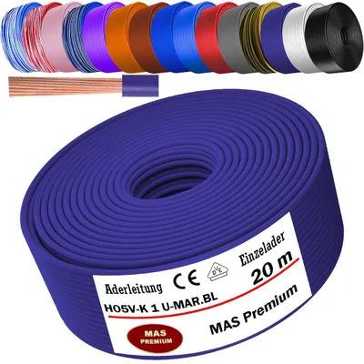 Produktbild von 20m Aderleitung H05 V-K 1 mm² Ultramarinblau Einzelader flexibel