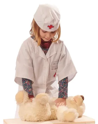 Immagine prodotto di nic Costume da medico, set da travestimento rosso e bianco per bambini in cotone