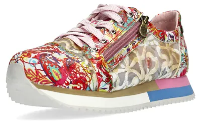 Produktbild von Laura Vita Damen Sneaker transparent mit Stickerei und Blumenmuster Delphine 69, Größe:40 EU, Farbe:Rot