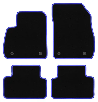 Produktbild von Fußmatten Automatten Velours Schwarz/Blau für Opel Zafira C 2012-2018 Set 4-tlg