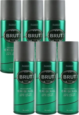 Produktbild von 6 x Brut Original Herren Deodorant je 200ml maskuliner Duft Deo for man pflegend