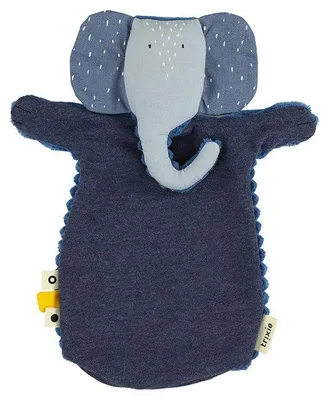 Imagen del producto de Trixie, marioneta de mano, señora elefante: juguete de marioneta suave, de color azul