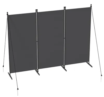 Produktbild von QEENTOE Paravent Raumteiler 3 Teilig 240x180cm Klappbar Freistehend Trennwand Sichtschutz Balkon Stellwand RaumtrennerInnen Außenbereich, Anthrazit