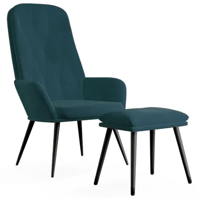 Immagine prodotto di vidaXL Poltrona relax con sgabello in velluto blu