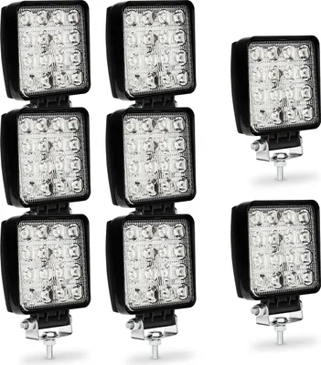 Immagine prodotto di TolleTour LED luce di lavoro 48W LED faro rettangolare IP67 impermeabile 12V 24V per camion, offroad, SUV, ATV, trattore luce di retromarcia 8 pezzi