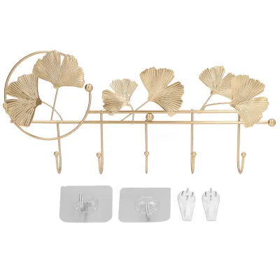 Zdjęcie produktu dla Naścienny wieszak na ubrania Ginkgo Leaf Design Prosty Elegancki Styl Szerokie Zastosowanie Naścienny wieszak na ubrania Kapelusze Klucze