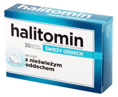 Obrázek produktu pro Halitomin pastilky proti zápachu z úst bojuje proti ústní hygieně Mentol 30 tab