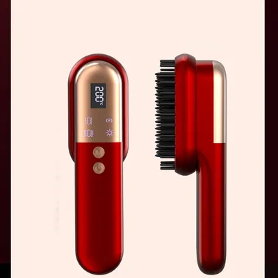 Immagine prodotto di INF Spazzola Elettrica Multifunzione per Lisciare i Capelli con Massaggio a Vibrazione del Cuoio Capelluto e Irradiazione a Luce Rossa, 3 Impostazioni di Calore Rosso