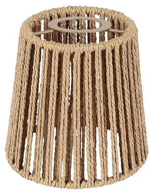 Rotan Lampenschirm Boho E27, 14x14x10cm, Natur