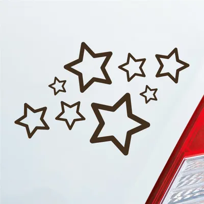 Produktbild von Auto Aufkleber Sterne Stars 15x10 cm Braun Sticker Heckscheibenaufkleber
