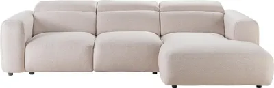 Produktbild von Ecksofa rechts – melierter Stoff – Beige – NELORIM