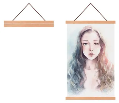 Produktbild von Magnetischer Posterhalter aus Teakholz, 28x50 cm