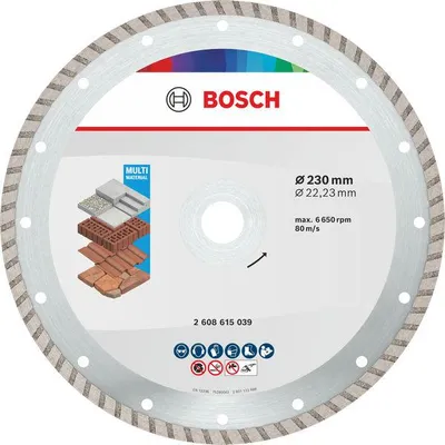 Productafbeelding van Multimateriaal zaagschijf met turbo-diamantsegmenten, 230 x 22,23 x 7 mm