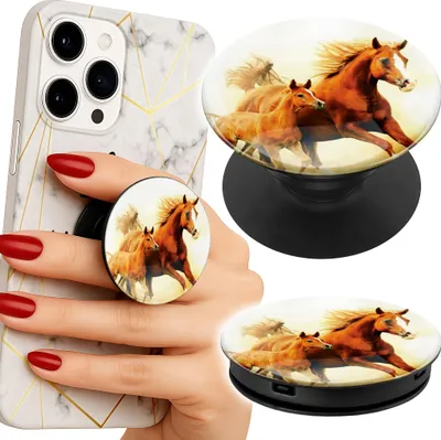 Obrázek produktu pro Drzak na telefon Popsocket na prst / stojanek - KOŃ KONIE ZWIERZĘTA WZORY