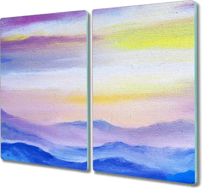 Produktbild von Coloray Schneidebrett Herdabdeckplatte 2x30x52 cm Kochplattenabdeckung Hackbrett Küchenbrett - Meer von Wolken