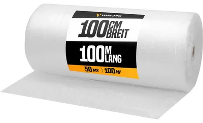 Produktbild von verpacking 2 Rollen Luftpolsterfolie 100 cm x 100 m, 50 my Noppenfolie Knallfolie Blisterfolie Polstermaterial Füllmaterial für Kartons