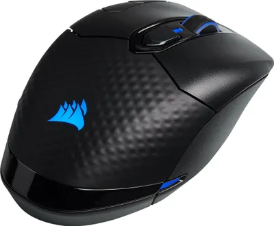 Produktbild von Corsair DARK CORE RGB PRO, Rechts, Optisch, RF Wireless + Bluetooth + USB Type-A, 18000 DPI, Schwarz