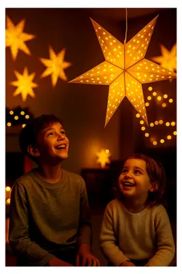 Produktbild von Papierstern-Laterne, Lampenschirm, groß, 60 cm, hängende Dekoration für Weihnachten, Hochzeit, Heimdekoration, Geburtstagsparty (gelb)