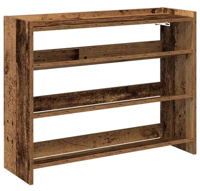 Zdjęcie produktu dla vidaXL Stojak na buty o wyglądzie starego drewna 80x25x62 cm materiał drewnopochodny