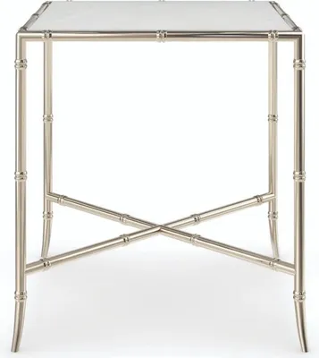 Obrázek produktu pro Casa Padrino kovový stolek s mramorovou deskou stříbrná / bílá v. 48 cm