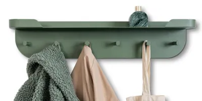 Image de M2 Collection : Panneau mural vert pour penderie, modèle Jil, dimensions : 70 x 15 x 12 cm