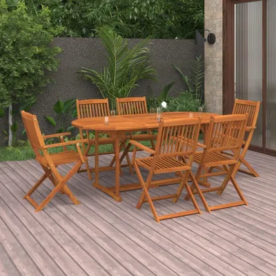 Image de Maison Exclusive - Ensemble à manger de jardin 7 pcs bois massif d'acacia