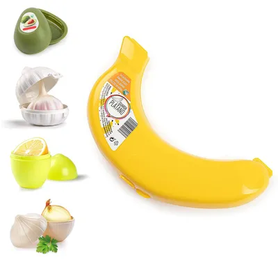 Aufbewahrungsbox aus Kunststoff, wiederverwendbar, Bananenform, 1 Stück