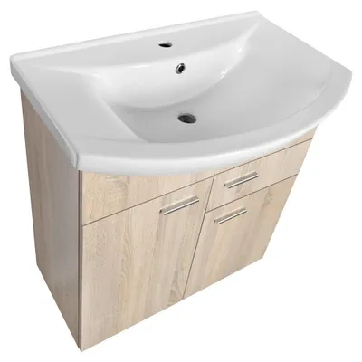 Productafbeelding van Aqualine ZOJA onderkast, 71,5 x 74 x 34 cm, platina eikenhout
