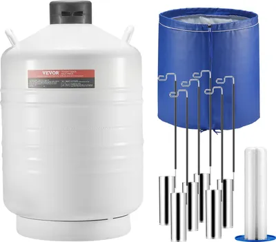 Imagen del producto de Tanque de nitrógeno líquido, contenedor de nitrógeno de 30 litros, contenedor de LN2, 6 bidones