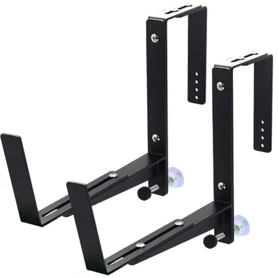 Produktbild von Blumenkastenhalter Balkon 2er Set, verstellbar, Metall pulverbeschichtet, stabil & kippsicher, hohe Tragkraft, für Balkongeländer & Fensterbank