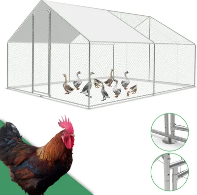 Zdjęcie produktu dla Wybieg 3x4x2m - metalowy kurnik 12 m² z drzwiami i zatrzaskiem